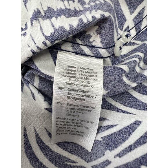 J Crew shirt Mens L Blue Floral Printed Long-Sleeve Slim Stretch Casual Tropical - Picture 12 of 12